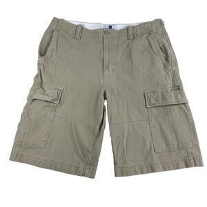 Gap 1969 Mens Cargo Shorts 38x12 Tan Thin Corduroy Camping Baggy Y2K Streetwear